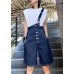 Summer denim blue back with button five pants