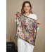 100% Mulberry Silk Floral Pattern Square Scarf 53x53cm