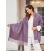 Pure Wool Scarf Shawl w/ Fringed Decoration 200x70cm/79