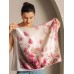 Pure Silk Rose Pattern Square Scarf - Size 53x53cm