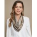 Pure Silk Geometric Pattern Square Scarf 53x53cm