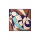 Pure Silk Geometric Pattern Square Scarf - Size 53x53cm