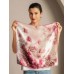 Pure Silk Rose Pattern Square Scarf - Size 53x53cm