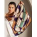 Pure Silk Geometric Pattern Square Scarf - Size 53x53cm