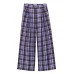 Chic Purple Plaid High Waist Wide Leg Pants Summer